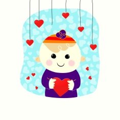 Valentine boy with heart N2