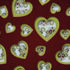Seamless background with cut out silhouettes of hearts