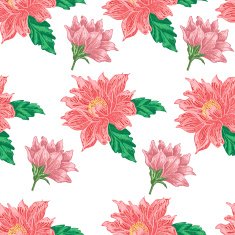 Seamless pattern with red flowers on a white background N2