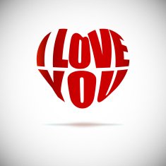 Heart formed from I love you text N2