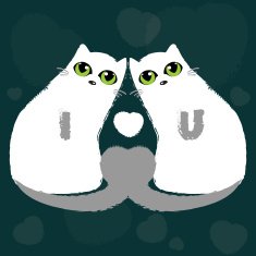 love cats valentines vector