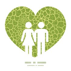 Vector abstract green natural texture couple in love silhouettes frame N2