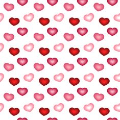 Seamless pattern with pink and red hearts