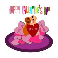 Dog Happy valentine's day