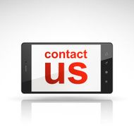 contact us words on mobile phone