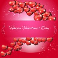 Card Valentines Day on a red background N3
