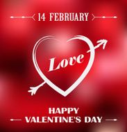 Valentines poster with red background