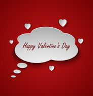 Valentines card with dialog bubble and hearts