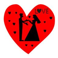 Silhouette wedding invitation card N2