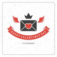 Happy Valentine's Day Vintage Greetings Card Design N3
