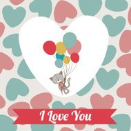 Love design over hearts pattern background vector illustration
