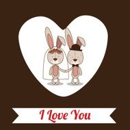 Love design over brown background vector illustration