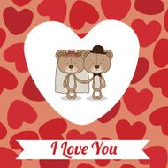 Love design over hearts pattern background vector illustration N2
