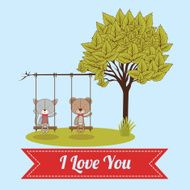 Love design over blue background vector illustration