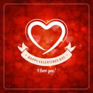 Happy Valentine&#039;s day Greeting Card and Bokeh N4