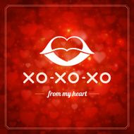 Happy Valentine&#039;s day Greeting Card and Bokeh N5