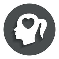 Head with heart sign icon Female woman head N2
