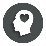 Head with heart sign icon Male human head N4