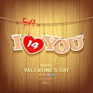 Valentines with text i love you and red ribbons