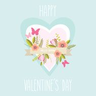 Valentine's Day Heart Floral Banner
