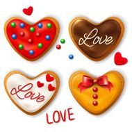 Set of Happy Valentine&#039;s day cookies