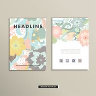 Book cover with flowers Vector vintage design N2