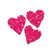 Pink wicker hearts vector design elements