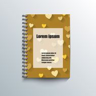 Notepad template with love background