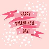 Valentines Day vector ribbon label