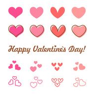 Valentines Day heart vector icon set