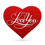 Love You vector card with cool lettering N2