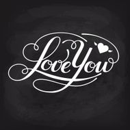 Love You vector card with cool lettering N4