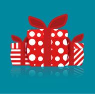 Separated red gift box N2