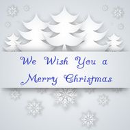 snowflakes and tree on a paper background