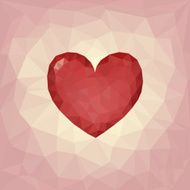 Polygon heart on triangle background