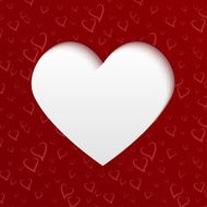 Valentines day card with paper cut heart Vector illustration