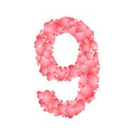 Vector number nine from hearts