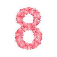 Vector number eight from hearts