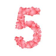Vector number five from hearts
