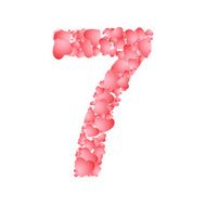 Vector number seven from hearts