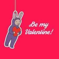 Cute creature card on the rope