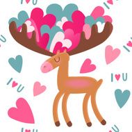Moose with hearts