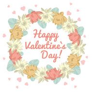 Valentine&#039;s day flower ring vector illustration