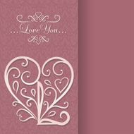 Vintage Card with floral heart I love you N7