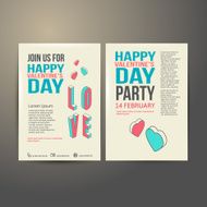 Brochure Flyer Happy Valentine&#039;s Day design vector template