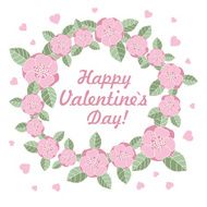Valentine&#039;s day flower ring vector illustration N2