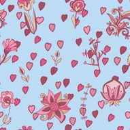 Valentine pattern with hearts flowers