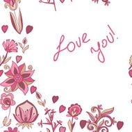 Valentine pattern with hearts flowers N2