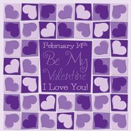 Funky mosaic love heart Valentine&#039;s Day card in vector format N3