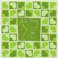Funky mosaic love heart Valentine&#039;s Day card in vector format N5